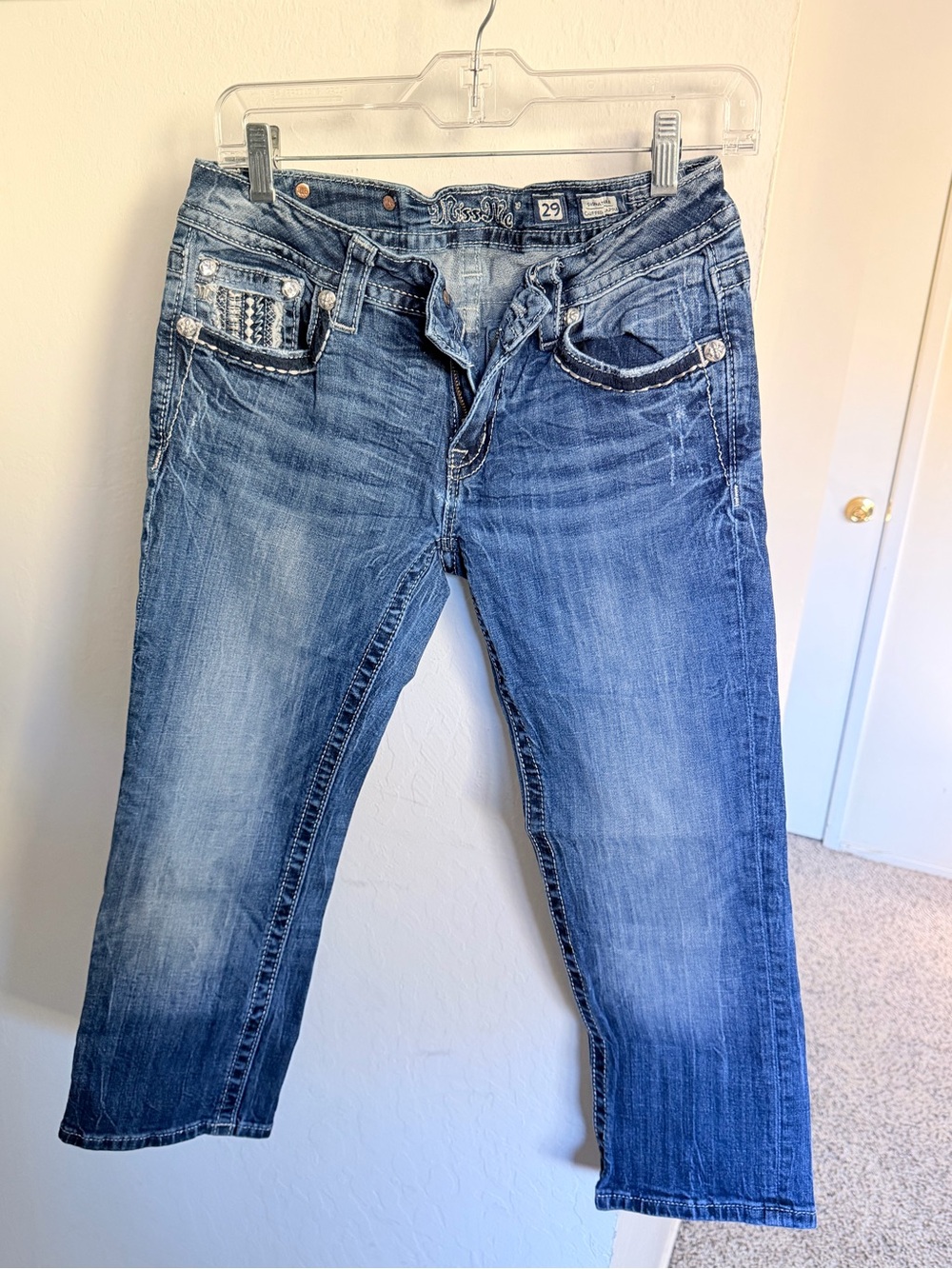Miss Me Distressed Boyfriend Jeans - Blue